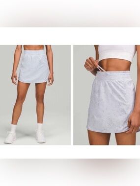 Lululemon Hotty Hot High-Rise Skirt LongGravel Dust Pastel Blue Multi Size 2
